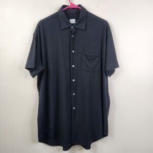 Armani Collezioni Mens Short Sleeve Single Pocket Button Down Shirt Large